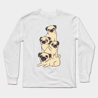 Cute pug pile Long Sleeve T-Shirt